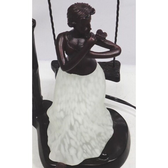 Young Lady On A Swing  Bronze And Glass Table Lamp Terra Cottage TL3390-MB - Picture 6 of 9